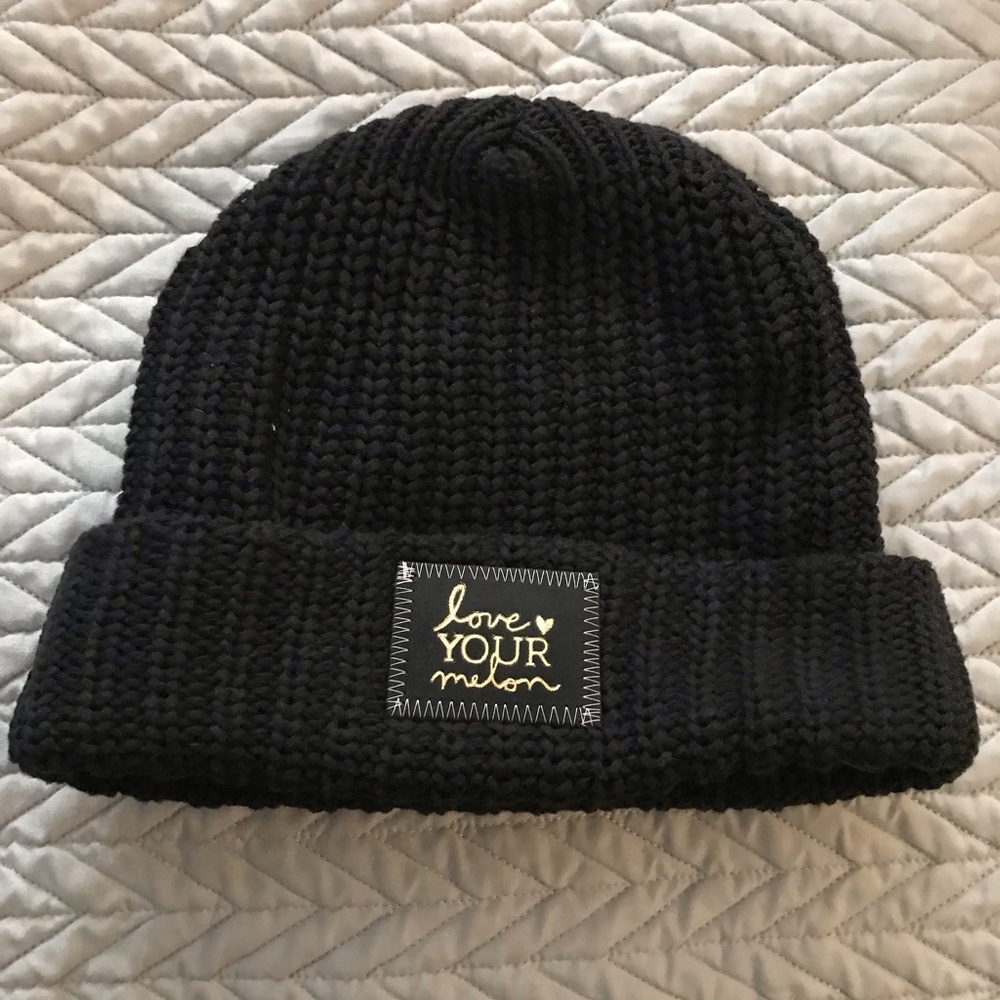 Love Your Melon gold foil cuffed beanie